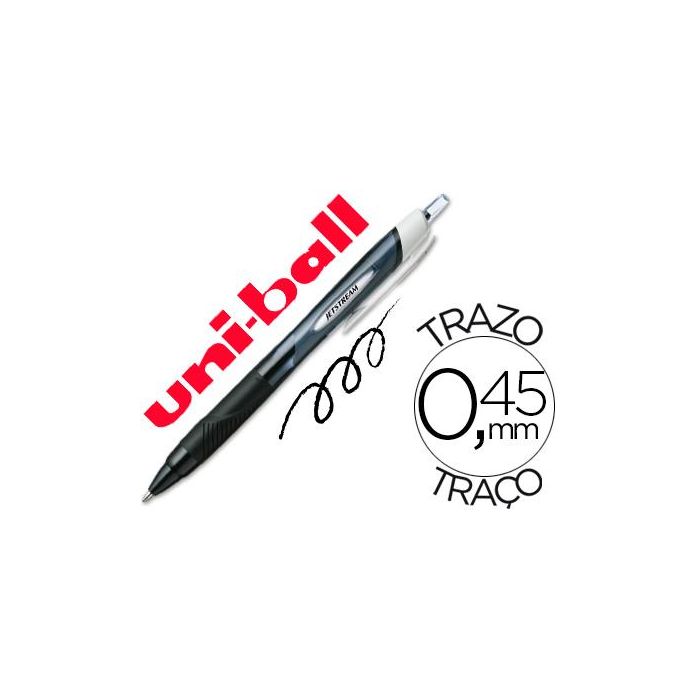 Boligrafo Uni-Ball Jet Stream Sport Sxn-150 Tinta Hibrida Negro 12 unidades