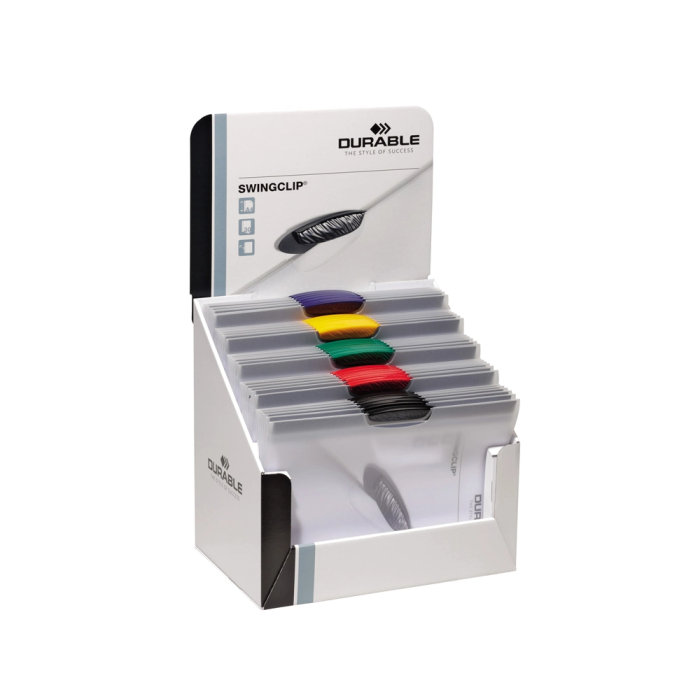 Durable Carpeta Swingclip Dossier Pinza Lateral y Giratoria DIN A4 Capacidad 30 Hojas Colores Surtidos 1