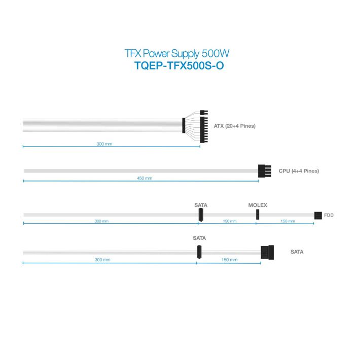 TooQ Ecopower II TFX OEM Fuente de Alimentación 500W 20+4 Pin ATX PFC Activo 78% Eficiencia Ventilador 8cm Plata 7 TooQ Ecopower II TFX OEM Fuente de Alimentación 500W 20+4 Pin ATX PFC Activo 78% Eficiencia Ventilador 8cm Plata 7