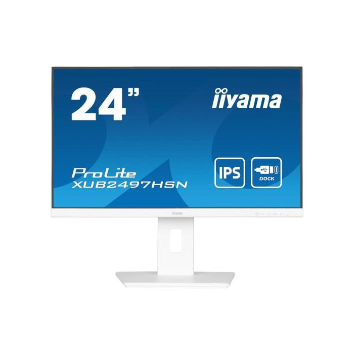 Iiyama ProLite XUB2497HSN-W2 Monitor 24" Full HD IPS, USB-C Dock, RJ45, Ajustable, Blanco Iiyama ProLite XUB2497HSN-W2 Monitor 24" Full HD IPS, USB-C Dock, RJ45, Ajustable, Blanco