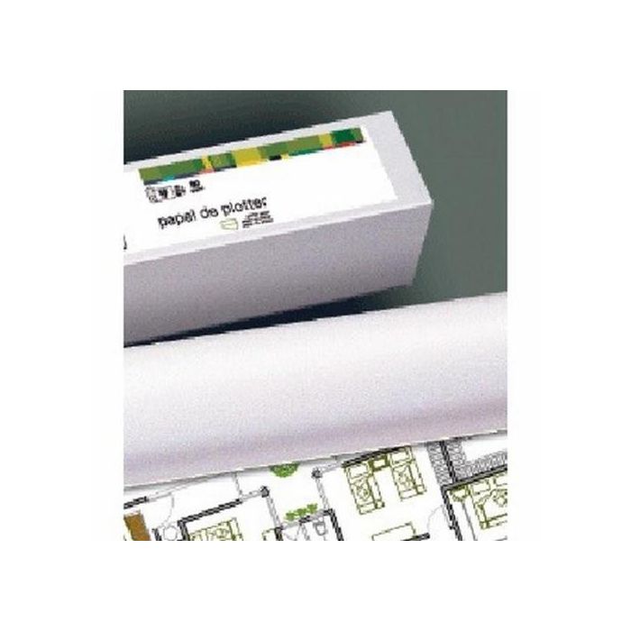 FABRISA 16095 Papel Plotter Plus 80g Blanco 914mm x 50m para Oficina Técnica e Ingeniería, Secado Rápido
