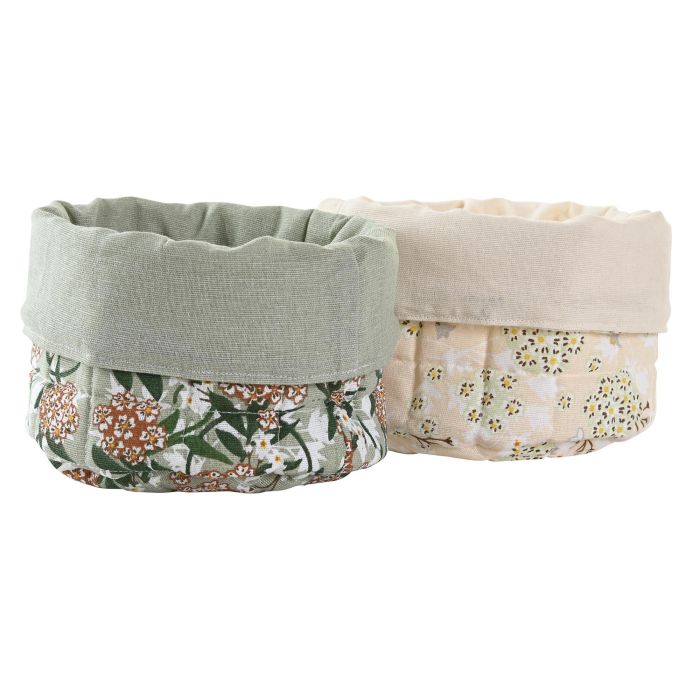 DKD Home Decor Cesta Tradicional Verde Beige 16 x 10 x 16 cm 4 Unidades 1