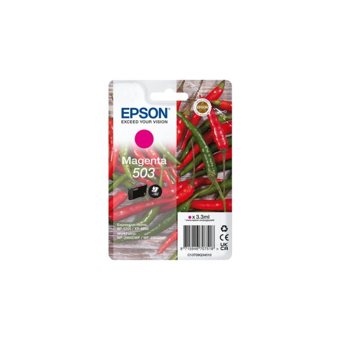 EPSON Cartucho Magenta 503 WF-2960dwf,WF-2965dwf, XP-5205 Pimiento EPSON Cartucho Magenta 503 WF-2960dwf,WF-2965dwf, XP-5205 Pimiento