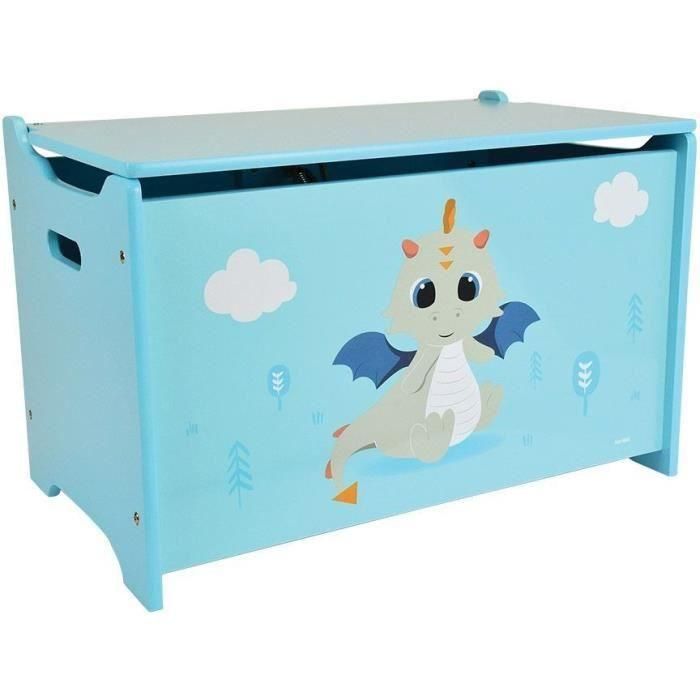 LEON THE DRAGON Caja de juguetes de madera ± 40 x 58 x 36 cm para niños 1