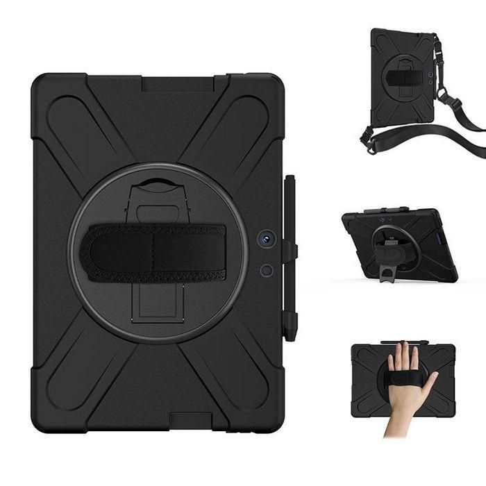 eSTUFF Funda Austin Defender para Microsoft Surface Pro X, Antigolpes con Correa y Soporte 360°, Color Negra 2