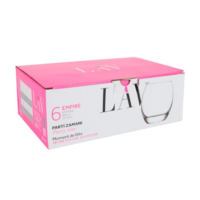 Lav Set de 6 Vasos de Vidrio Empire 405 cc (8 Cajas) 9