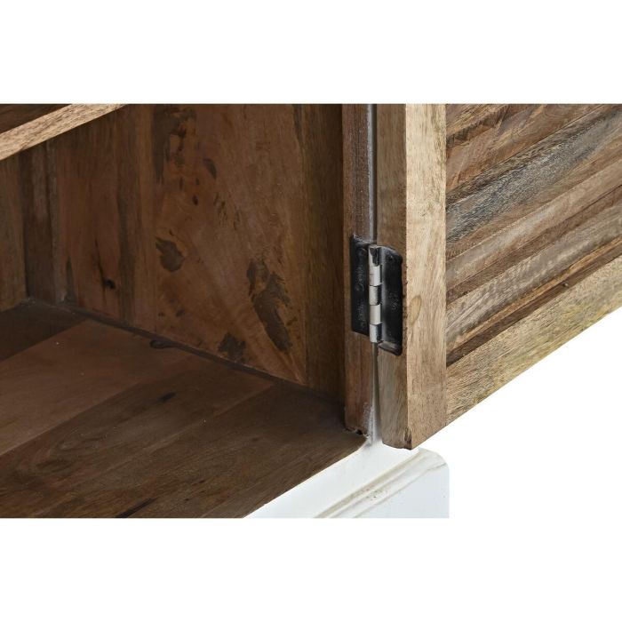 DKD Home Decor Vitrina Romántico Hecha a Mano de Mango y Cristal, con 4 Puertas y 3 Estantes, Blanco Natural, 110x45x200 cm 5