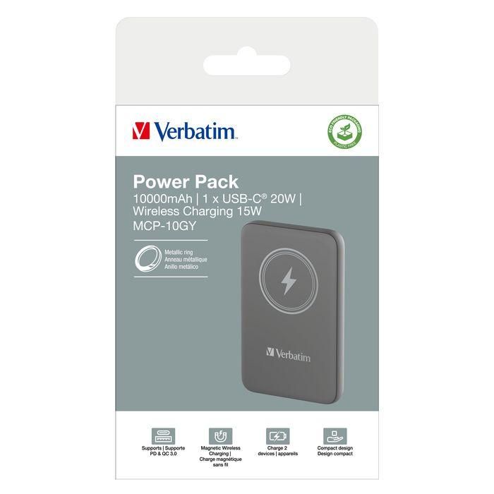 Verbatim Charge 'n' Go Magnetic Wireless Power Bank 10000mAh Grey 3 Verbatim Charge 'n' Go Magnetic Wireless Power Bank 10000mAh Grey 3