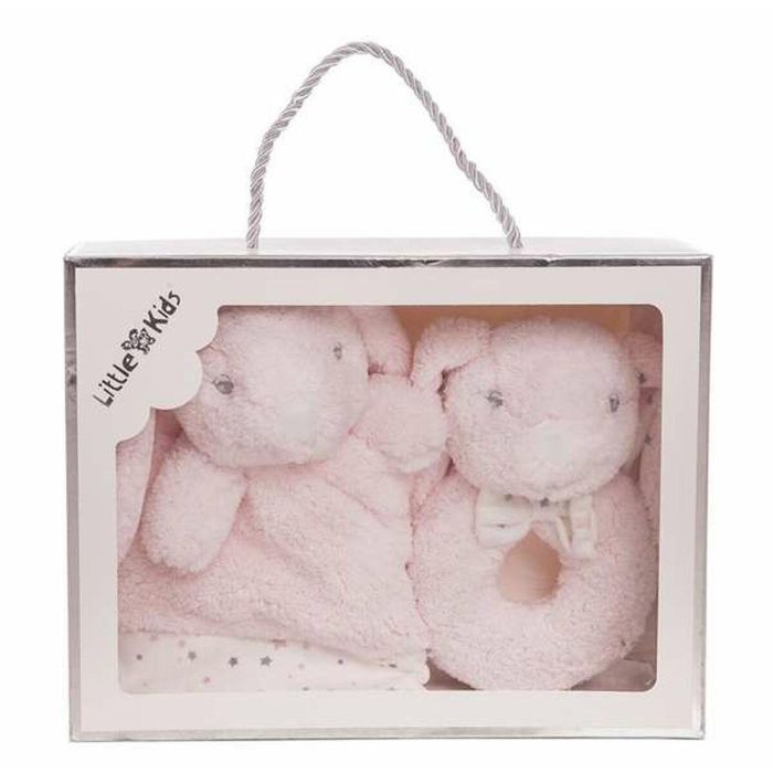 Creaciones Llopis Set Dou-dou Manta de Apego Conejo Rosa 30x30 cm y Sonajero Infantil 16 cm en Caja - Ideal para Bebés +3 Años Creaciones Llopis Set Dou-dou Manta de Apego Conejo Rosa 30x30 cm y Sonajero Infantil 16 cm en Caja - Ideal para Bebés +3 Años