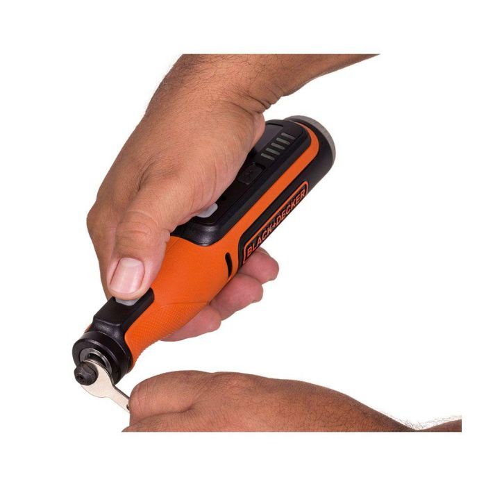 Black+Decker Multi-herramienta Rotativa BCRT8IK-XJ 7.2V Inalámbrica con 53 Accesorios y Velocidad Variable