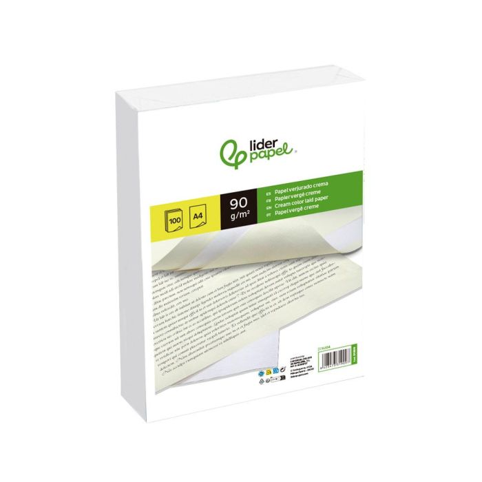 Papel Verjurado Liderpapel A4 90 gr-M2 Crema Paquete De 100 Hojas 3