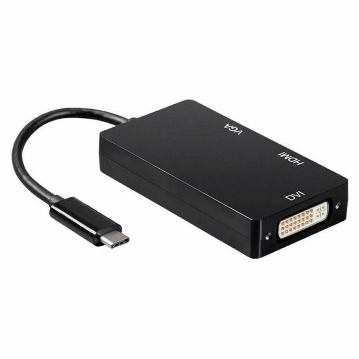 AISENS - CONVERSOR USB-C A DVI/HDMI/VGA, USB-C/M-DVI/H-HDMI/H-VGA/H, NEGRO, 15CM 12