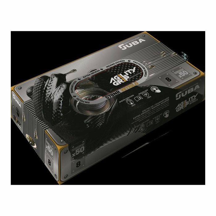 Guantes de nitrilo JUBA Agility Grip Negro Sin polvo 50 Unidades 2