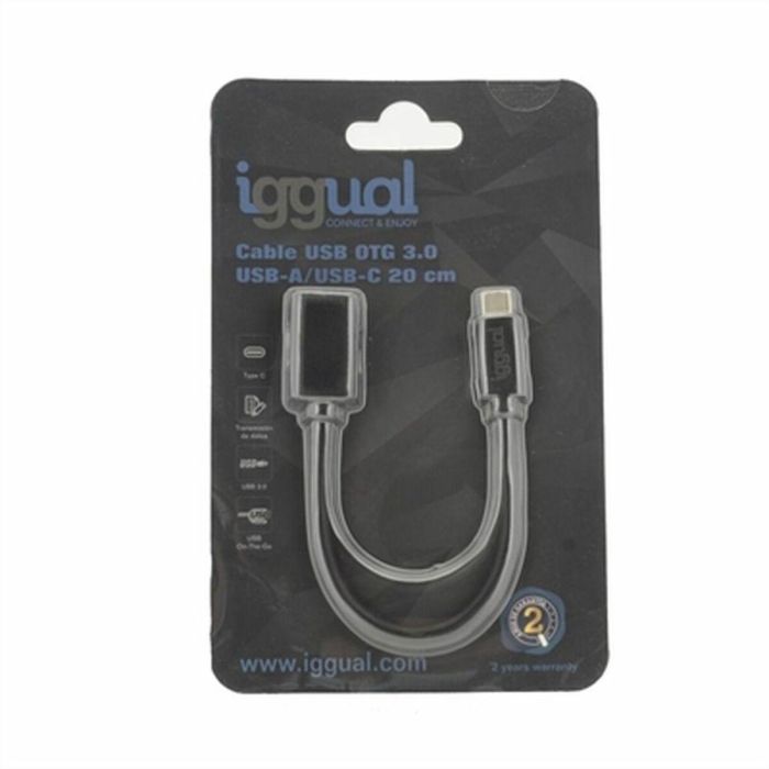 Cable USB-C OTG 3.0 iggual IGG317372 Negro