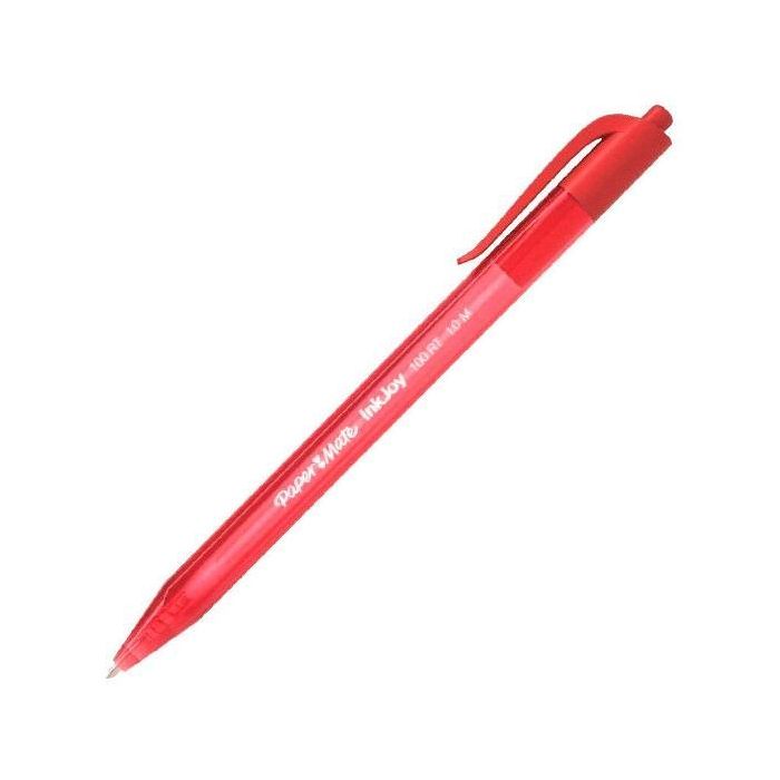 Boligrafo Paper Mate Inkjoy 100 Retractil Punta Media Rojo Boligrafo Paper Mate Inkjoy 100 Retractil Punta Media Rojo
