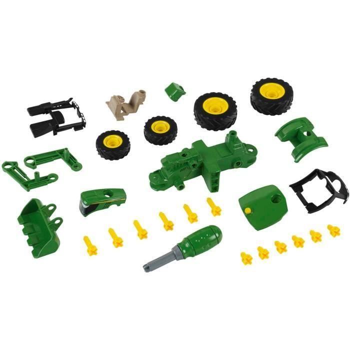 John Deere 3977 Tractor Montable KLEIN con Cargador Frontal, Contrapeso y Destornillador - Escala 1/24 - Edad 3+ 3