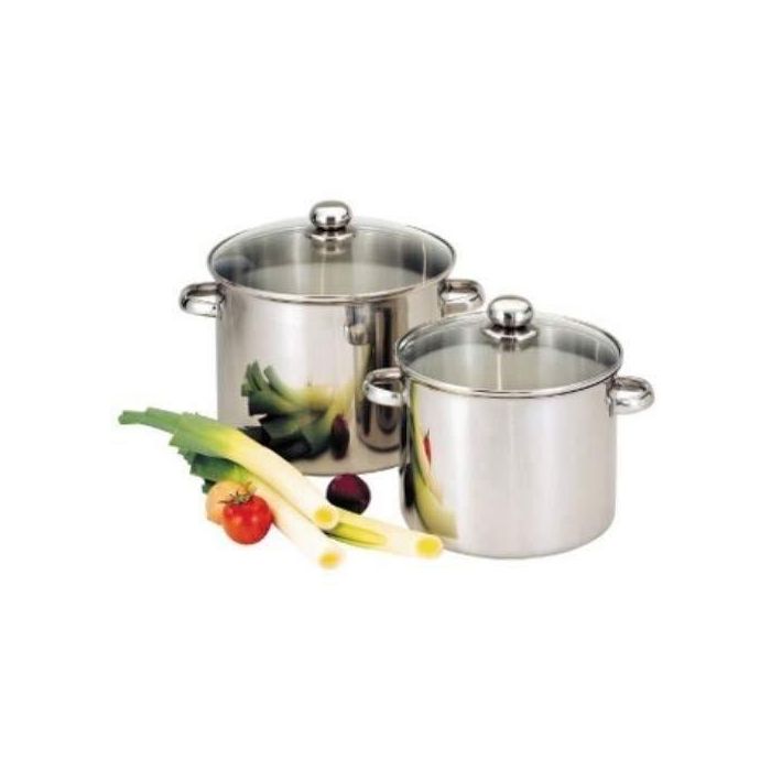 BAUMALU Servicio de catering de acero inoxidable + tapa de vidrio - 24 cm 1 BAUMALU Servicio de catering de acero inoxidable + tapa de vidrio - 24 cm 1