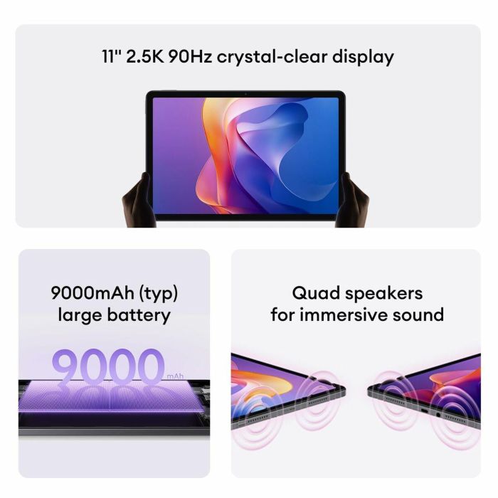 Xiaomi Redmi Pad 2 Tablet 11" 2.5K 90Hz AdaptiveSync, Octacore 4GB RAM, 128GB Almacenamiento, Verde Menta, Batería 9000mAh 4 Xiaomi Redmi Pad 2 Tablet 11" 2.5K 90Hz AdaptiveSync, Octacore 4GB RAM, 128GB Almacenamiento, Verde Menta, Batería 9000mAh 4