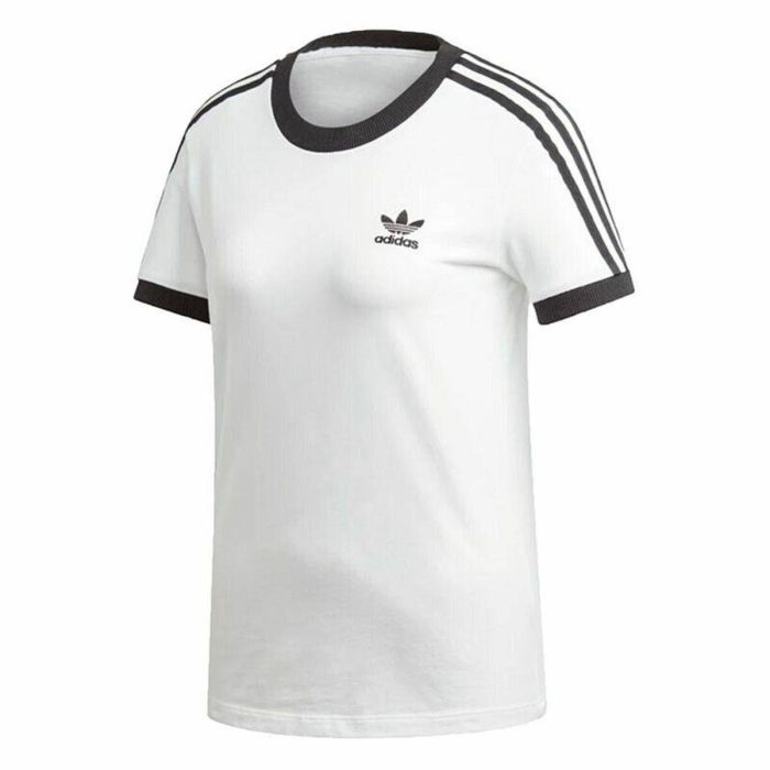 Camiseta de Manga Corta Mujer Adidas 3 stripes Blanco 0 Camiseta de Manga Corta Mujer Adidas 3 stripes Blanco 0
