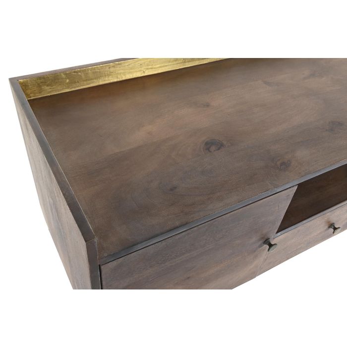 Mueble de TV DKD Home Decor Marrón oscuro Metal Madera de mango (130 x 45 x 60 cm) 1