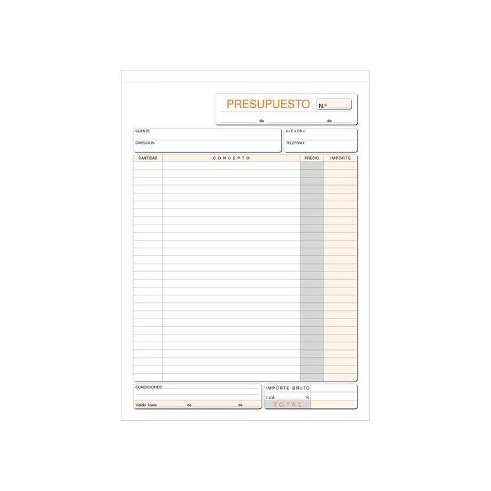 Talonario Presupuestos A4 Natu Dupli Loan (Set de 10)