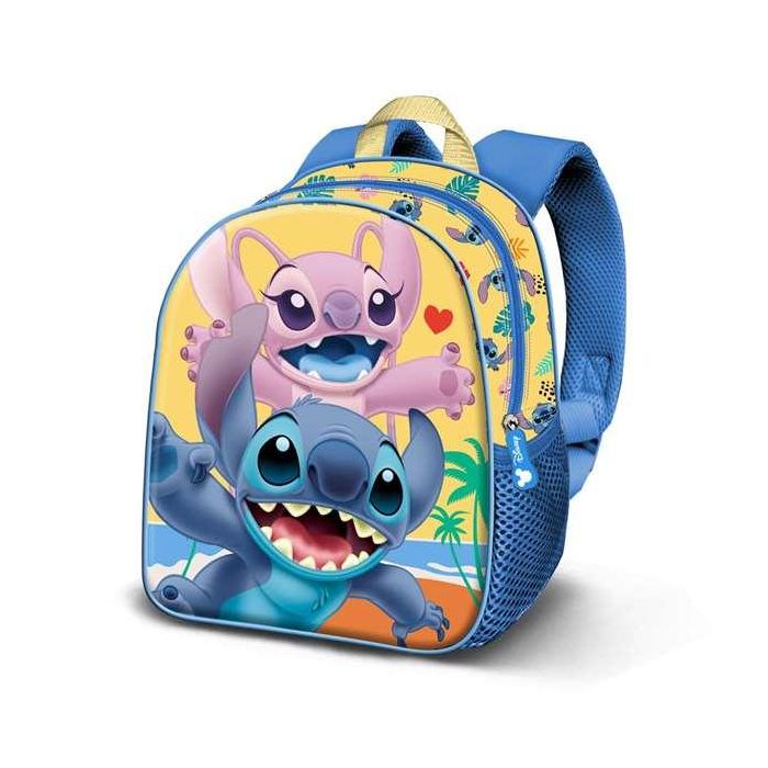 Disney Lilo y Stitch Mochila Basic Ocean Azul Escolar con Bolsillos Laterales