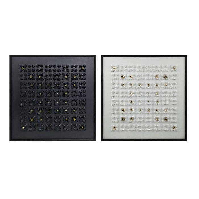 Cuadro Home ESPRIT Blanco Negro Abstracto Moderno 100 x 3,5 x 100 cm (2 Unidades) Cuadro Home ESPRIT Blanco Negro Abstracto Moderno 100 x 3,5 x 100 cm (2 Unidades)