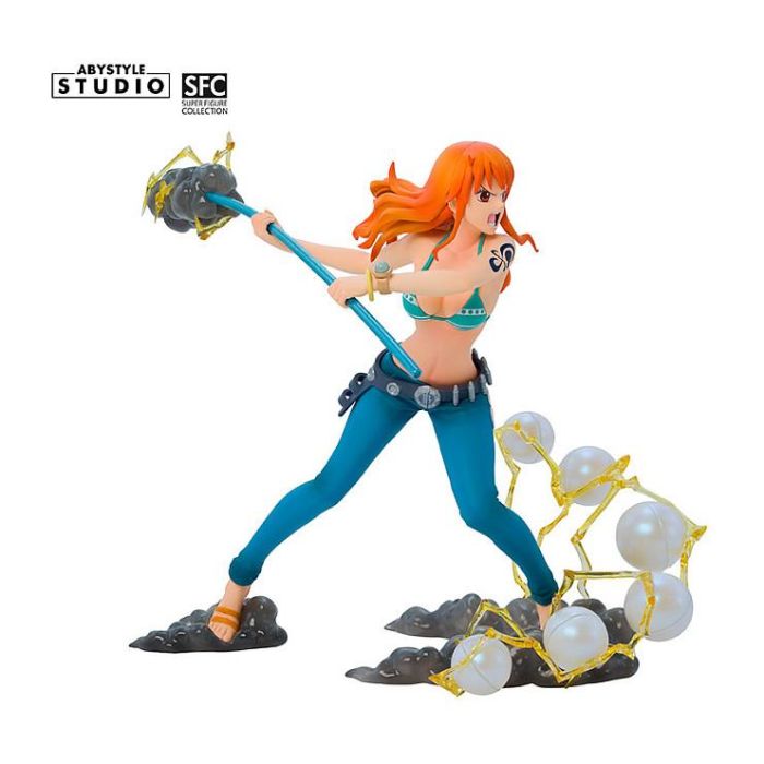 ABYstyle Figura One Piece Nami Modo Combate 1/10 (16 cm) PVC con Climat-Tact y Base de Efectos
