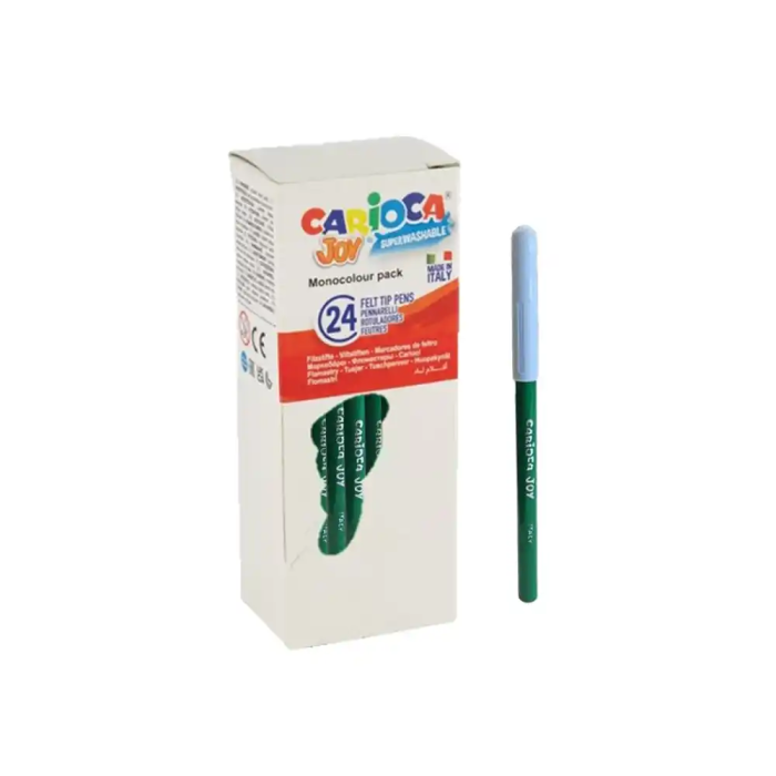 Carioca Rotulador Joy Punta Fina 2.8 mm Lavable Color Verde Caja 24 Unidades 1