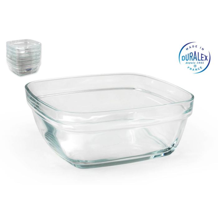 Duralex Ensaladera Apilable Lys 17 cm 1.15L Transparente Cuadrada (24 Unidades)