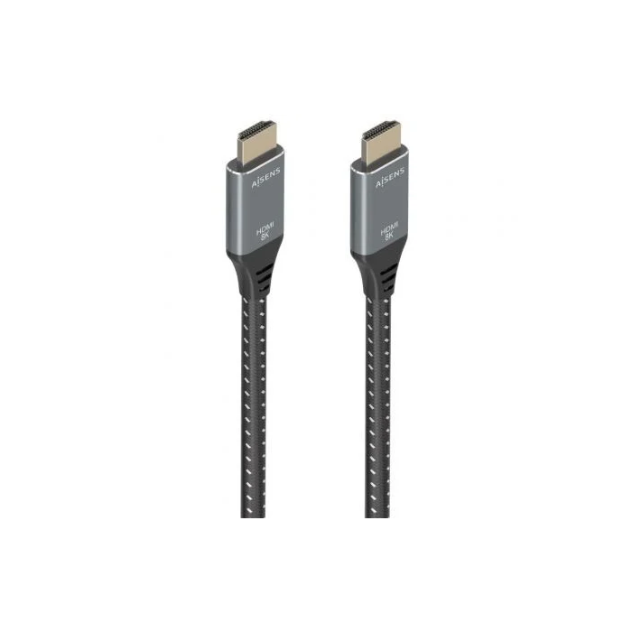 AISENS - CABLE HDMI V2.1 ULTRA ALTA VELOCIDAD / HEC 8K@60HZ 48GBPS, A/M-A/M, GRIS/NEGRO, 5.0M