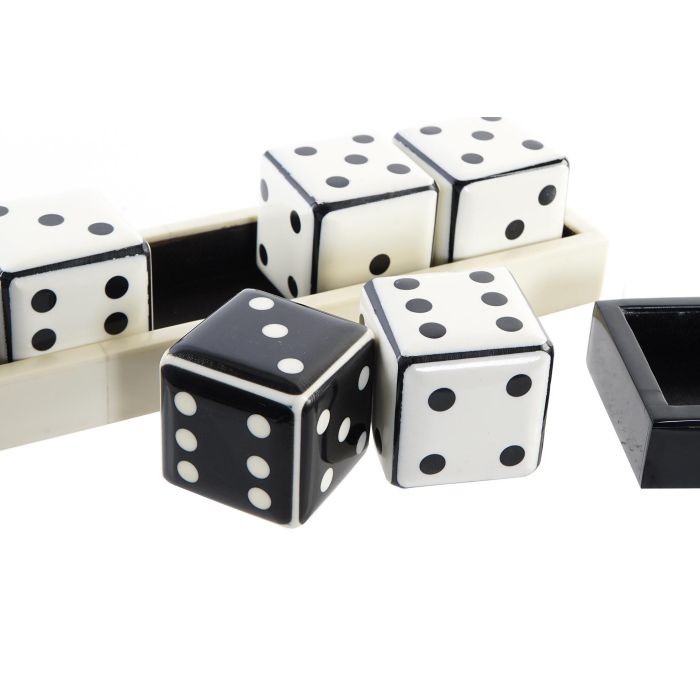 DKD Home Decor Juego de Mesa Moderno Dados de Hueso Negro Blanco 6 x 6 x 30 cm (2 Unidades) 3 DKD Home Decor Juego de Mesa Moderno Dados de Hueso Negro Blanco 6 x 6 x 30 cm (2 Unidades) 3