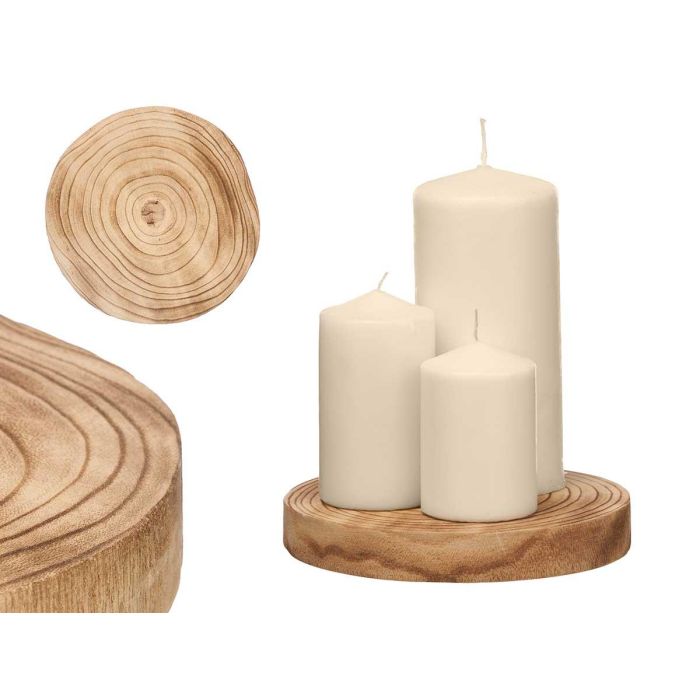 Giftdecor Soporte Decorativo Redondo de Madera Quemada Mediano 20x3x20 cm (24 Unidades) Giftdecor Soporte Decorativo Redondo de Madera Quemada Mediano 20x3x20 cm (24 Unidades)