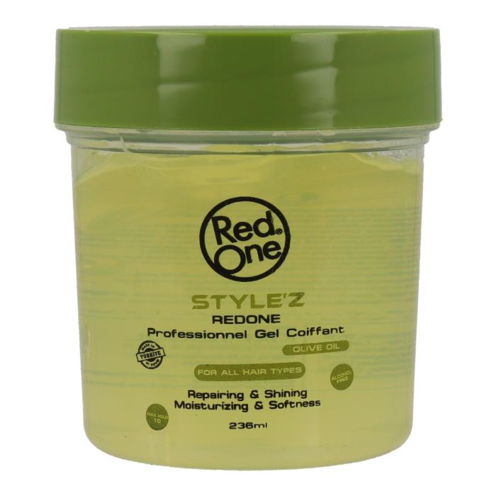 Red One Style'z Professional Hair Olive Gel - Gel fijador extra fuerte con aceite de oliva 236 ml