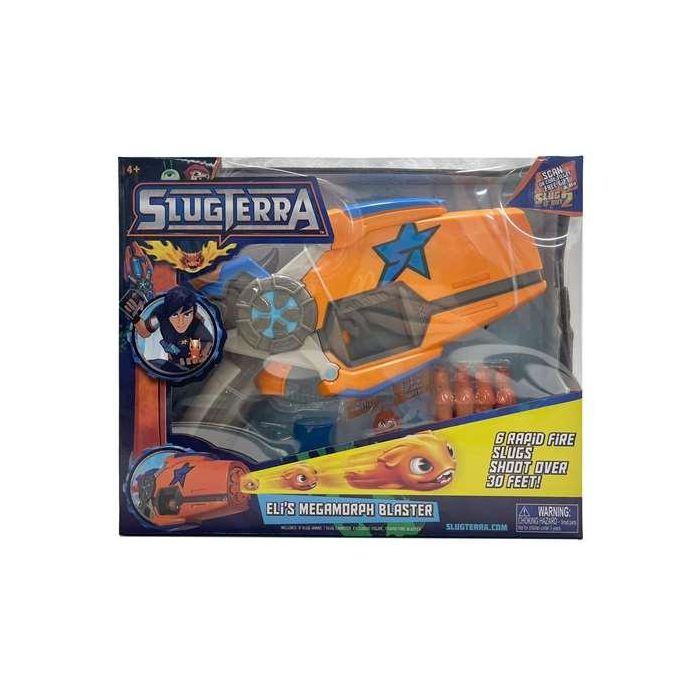 Pistola slugterra eli's megamorph blaster. lanza hasta 6 dardos a la vez. disparo 9 metros. incluye 8 dardos.