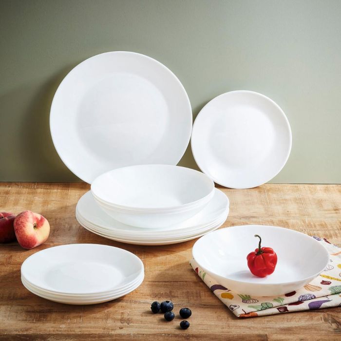 Luminarc Vajilla Zelie Opal 18 Piezas para 6 Personas Blanco Vidrio Templado Apto Lavavajillas y Microondas Fabricado en Francia 3