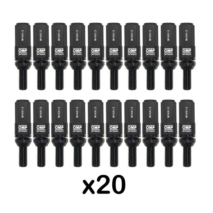 Omp Speed Juego De 20 Tornillos Con Protector De Aluminio De Colores M14x1.5 Llave De 17-19 Largo 28 mm Con Protector Negro OMPS09981401 4 Omp Speed Juego De 20 Tornillos Con Protector De Aluminio De Colores M14x1.5 Llave De 17-19 Largo 28 mm Con Protector Negro OMPS09981401 4