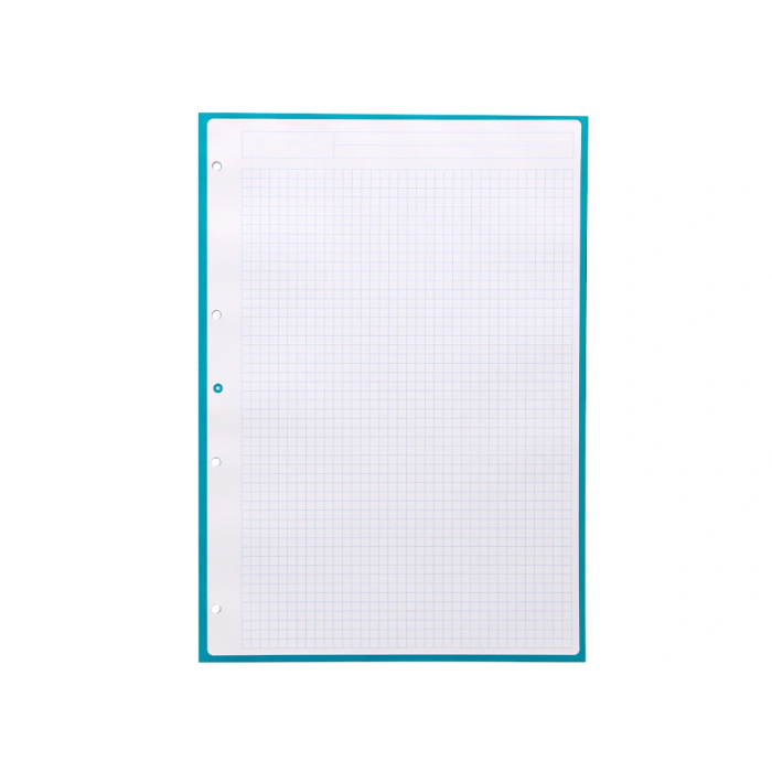 Antartik Recambio A4 80 Hojas 90gr Cuadro 5mm 4 Taladros 1 Banda con Marco Color Turquesa 5