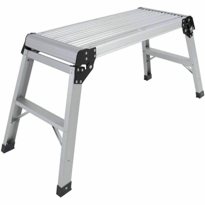 Defpro DEF1686832420157 Escalón de aluminio Plegable con pies antideslizantes - 90x30 cm - Alto 49,5 cm