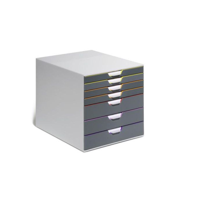 Durable 760758 Módulo 7 Cajones Varicolor®7 Cajonera A4 Gris Multicolor Plástico ABS 2 Durable 760758 Módulo 7 Cajones Varicolor®7 Cajonera A4 Gris Multicolor Plástico ABS 2