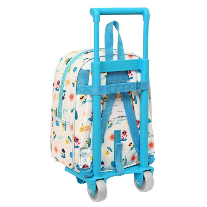 Mochila Escolar con Ruedas Baby Shark Surfing Azul Blanco 22 x 27 x 10 cm 1 Mochila Escolar con Ruedas Baby Shark Surfing Azul Blanco 22 x 27 x 10 cm 1
