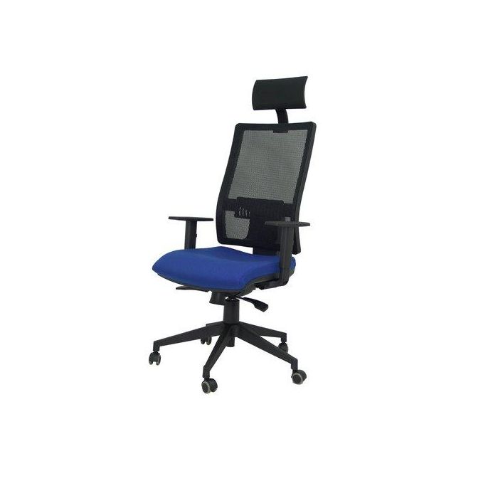 Silla Piqueras Y Crespo Horna Brazos Regulables Cabecero Incluido Mecanismo Sincro Apoyo Lumbar Respaldo Malla Transpirable Y Asiento Tapizado Bali Azul
