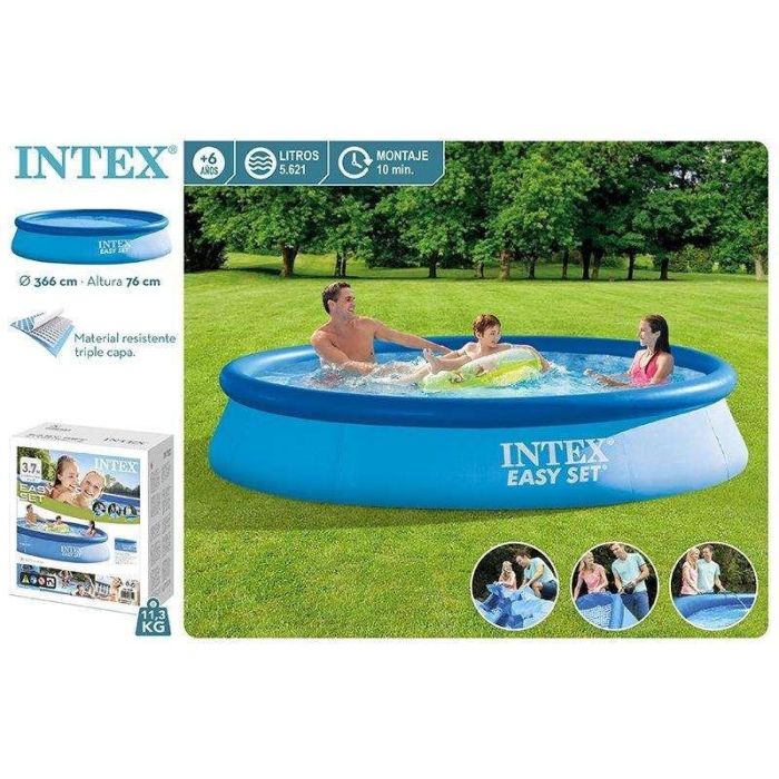 Piscina Redonda Easy Set Intex 5621 Litros 366x76cm 4 Piscina Redonda Easy Set Intex 5621 Litros 366x76cm 4