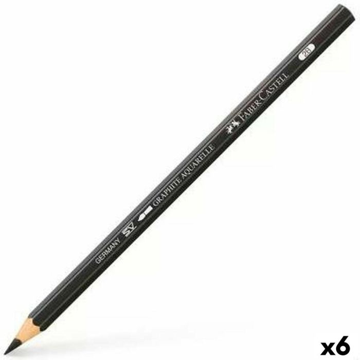 Lápiz Faber-Castell Graphite Aquarelle Acuarelable Negro Hexagonal 2B (6 Unidades) 0 Lápiz Faber-Castell Graphite Aquarelle Acuarelable Negro Hexagonal 2B (6 Unidades) 0