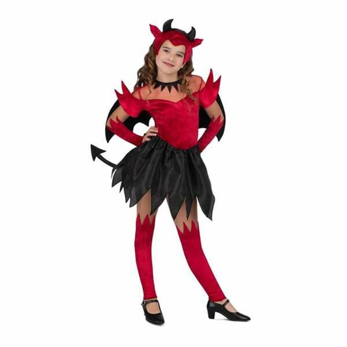 Disfraz diablesa tocado, alas, vestido con cola, guantes y calientapiernas talla 3-4 y 3 Disfraz diablesa tocado, alas, vestido con cola, guantes y calientapiernas talla 3-4 y 3