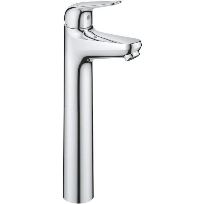 Mezclador monomando de lavabo de sobremesa - GROHE Swift - 24331001 - Cromo - Alto tamaño XL - Ahorro de agua - Desagüe click-clack Mezclador monomando de lavabo de sobremesa - GROHE Swift - 24331001 - Cromo - Alto tamaño XL - Ahorro de agua - Desagüe click-clack