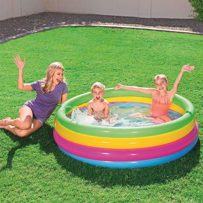 Bestway Piscina Hinchable Infantil 4 Aros Arcoiris 157x46 cm +3 Años Jardin 51117 1 Bestway Piscina Hinchable Infantil 4 Aros Arcoiris 157x46 cm +3 Años Jardin 51117 1