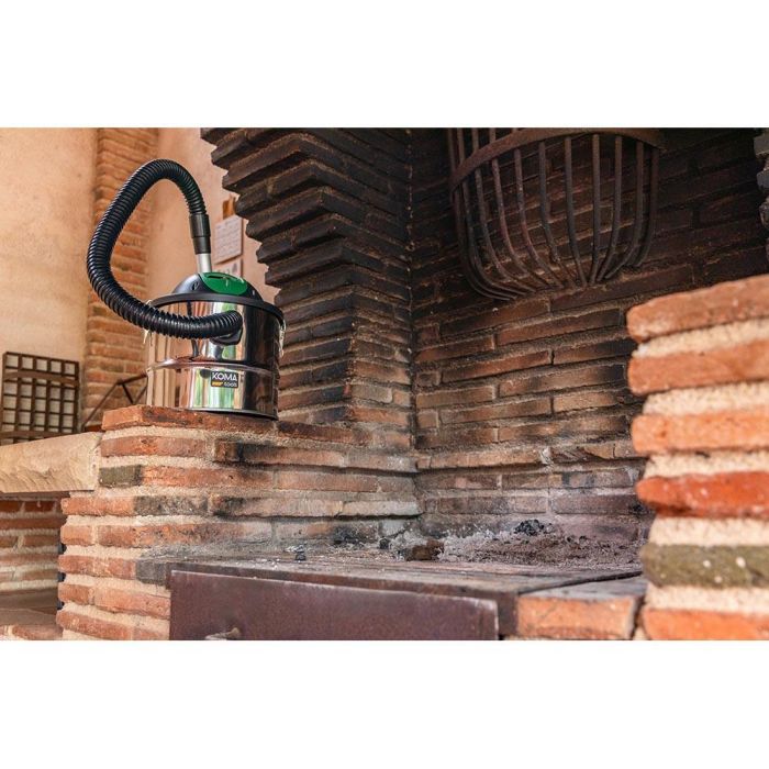 Koma Tools Aspiradora de Cenizas AS-800 800W 10L Cromado/Verde/Negro Filtro Lavable 2