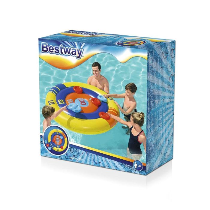 Bestway Juego Flotante Lanza Hinchable Discos D140 cm +3 Años Piscina 52566 17