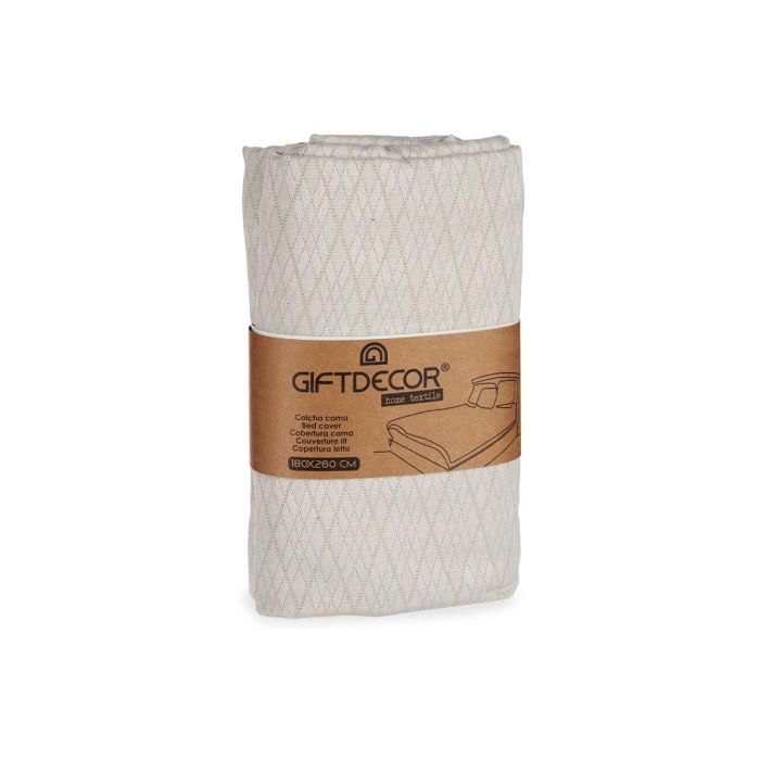Colcha Cama Rombos Beige 180X260Cm Giftdecor (4 Unidades) 2 Colcha Cama Rombos Beige 180X260Cm Giftdecor (4 Unidades) 2
